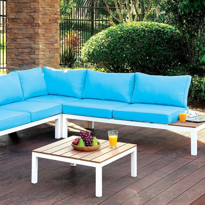 Winona Patio Sectional w/ Ottoman Outdoor Sofa White