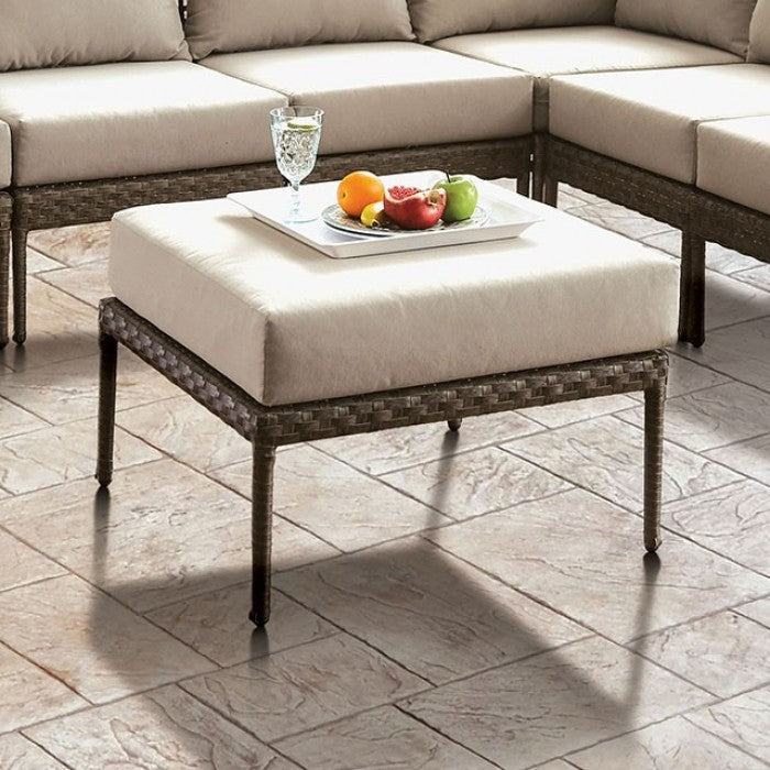 Aleisha Patio Ottoman Outdoor Bench Gray