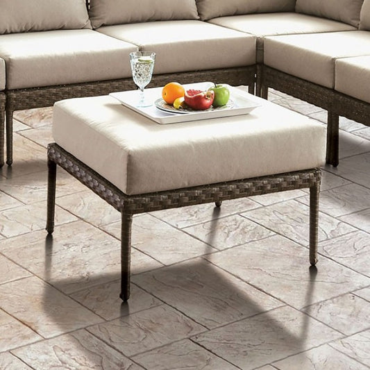 Aleisha Patio Ottoman Outdoor Bench Gray
