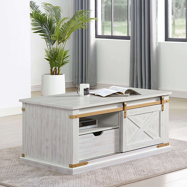 Bacerra Coffee Table Antique White & Gold