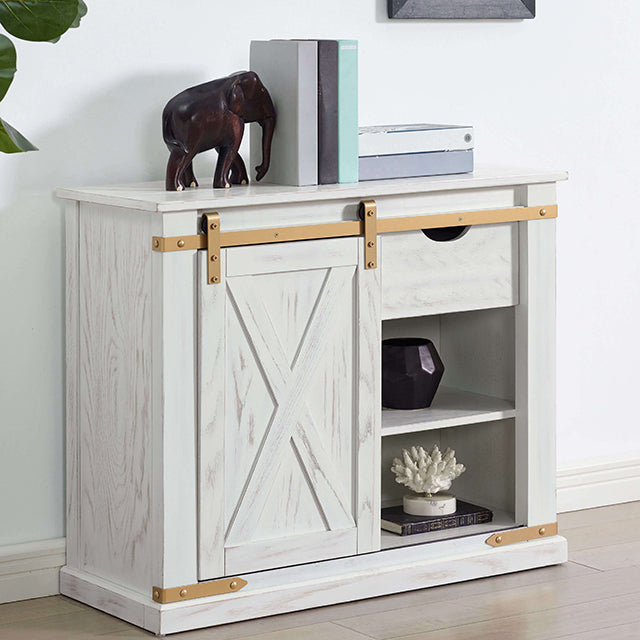 Bacerra Console Table Antique White & Gold