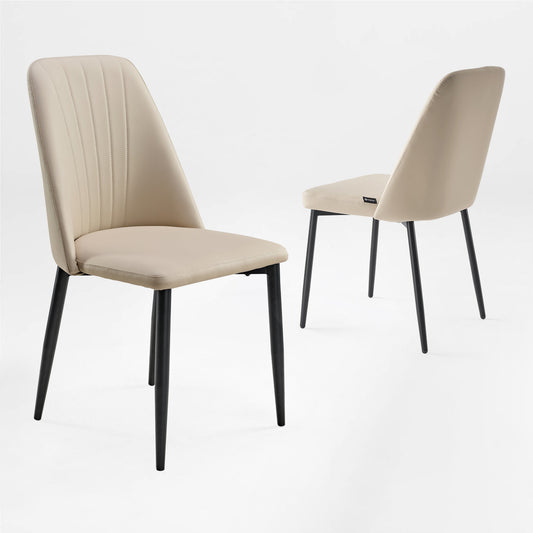 Chester, Upholstered Dining Side Chairs Set of 2, Off-white