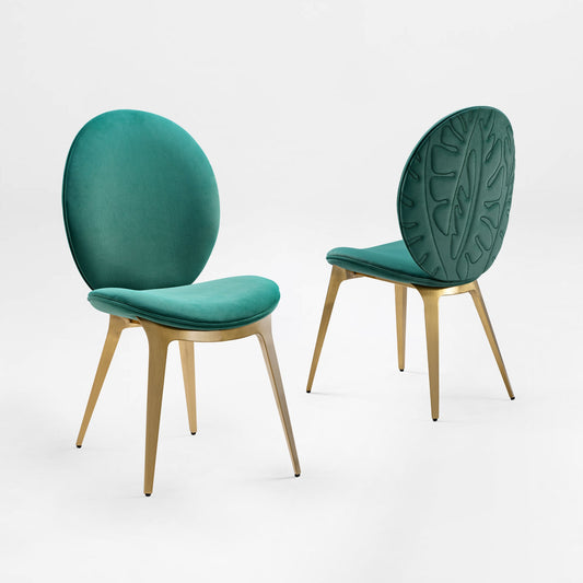 Kataleah, Velvet Dining Side Chairs Set of 2,  Green