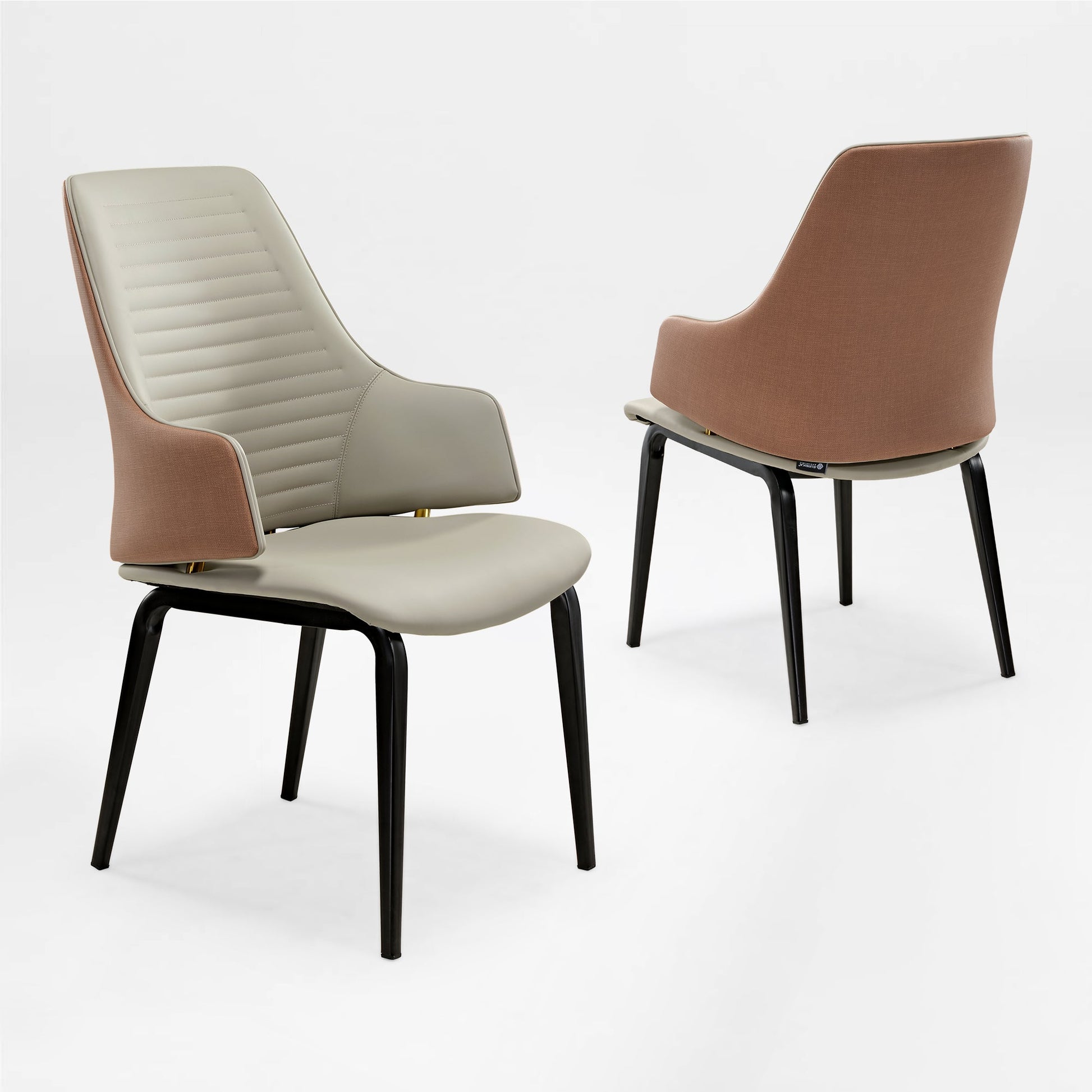 Juliet, Dining Arm Chairs Set of 2, Brown/Blue