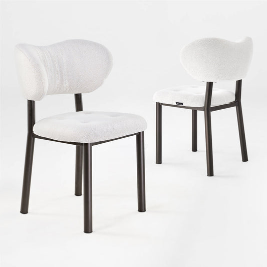 Nibbles, Upholstered Dining Side Chairs Set of 2, White