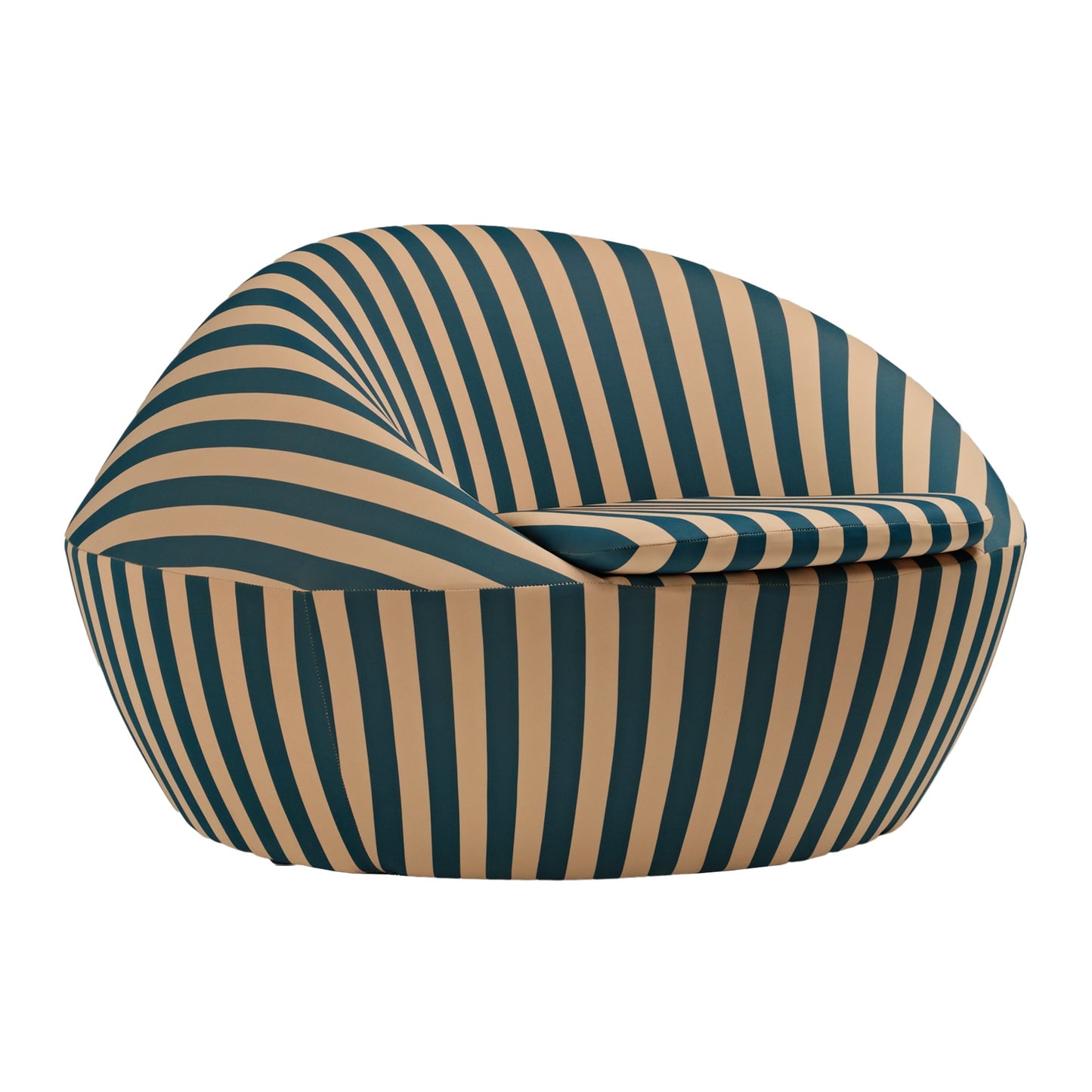 Lounge Chair-Red Yellow & Blue Yellow Stripe
