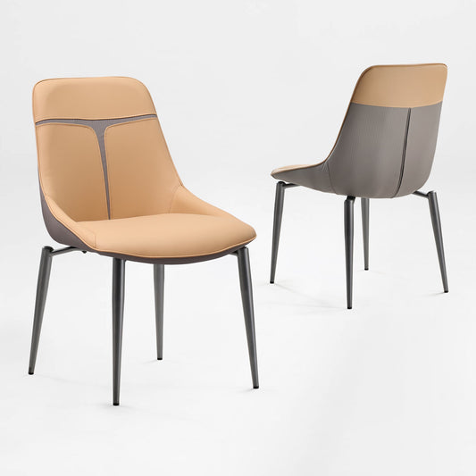 Couture, Upholstered Dining Side Chairs Set of 2, Turmeric & Gray