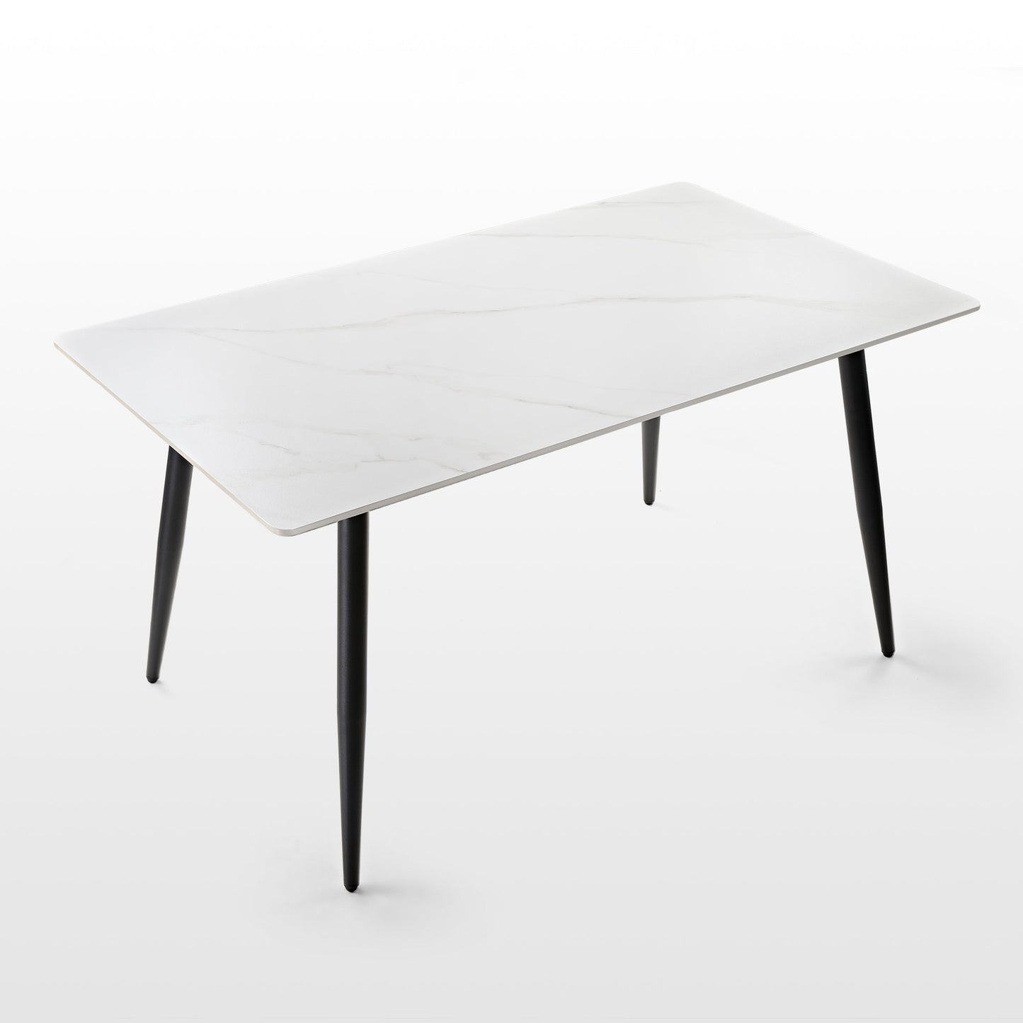 Liam, 55.91" Dining Table with Sintered Stone, White