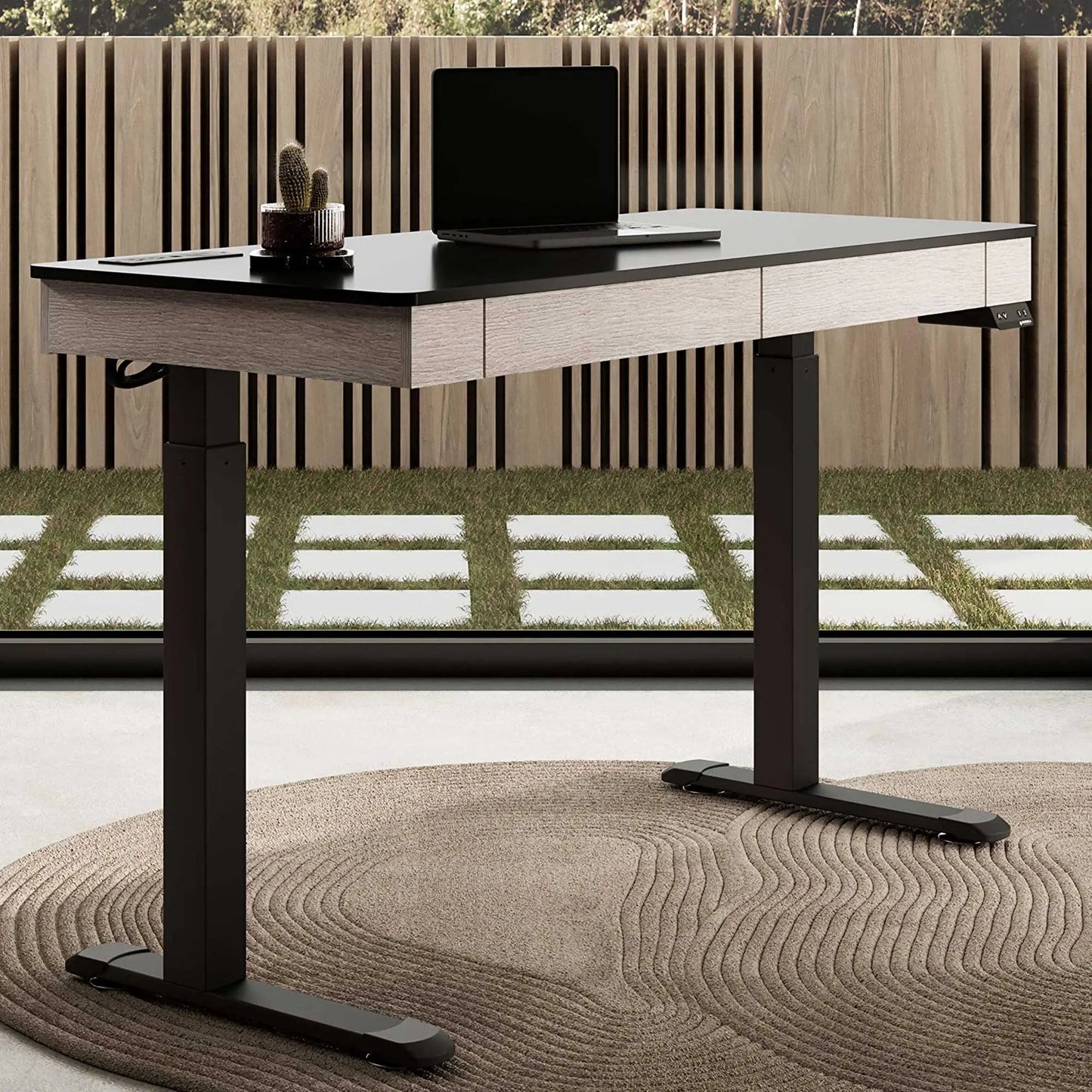 Standing Desk with Drawers, Wood Finish (47''/55'')