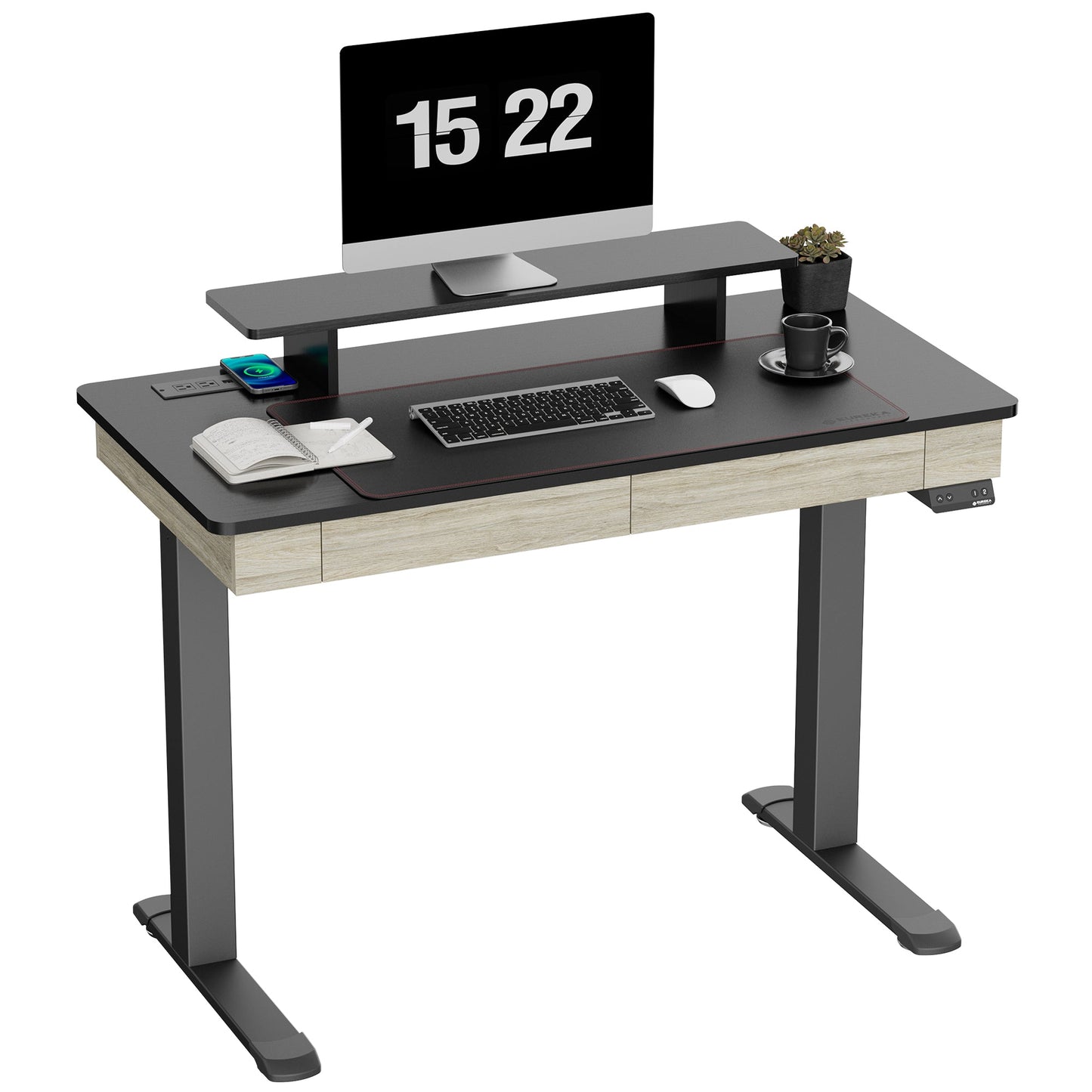 Standing Desk with Drawers, Wood Finish (47''/55'')