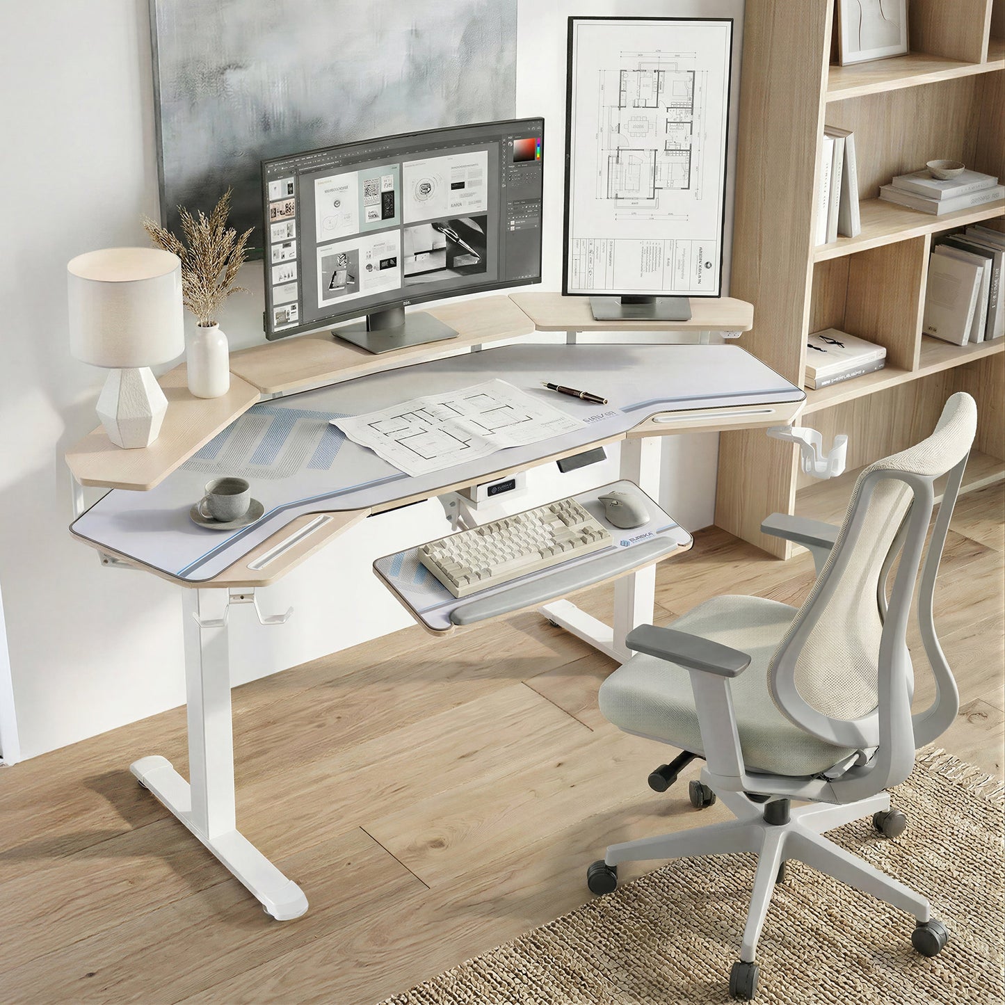 Aero Pro Wing-Shaped Standing Desk (72"x23")