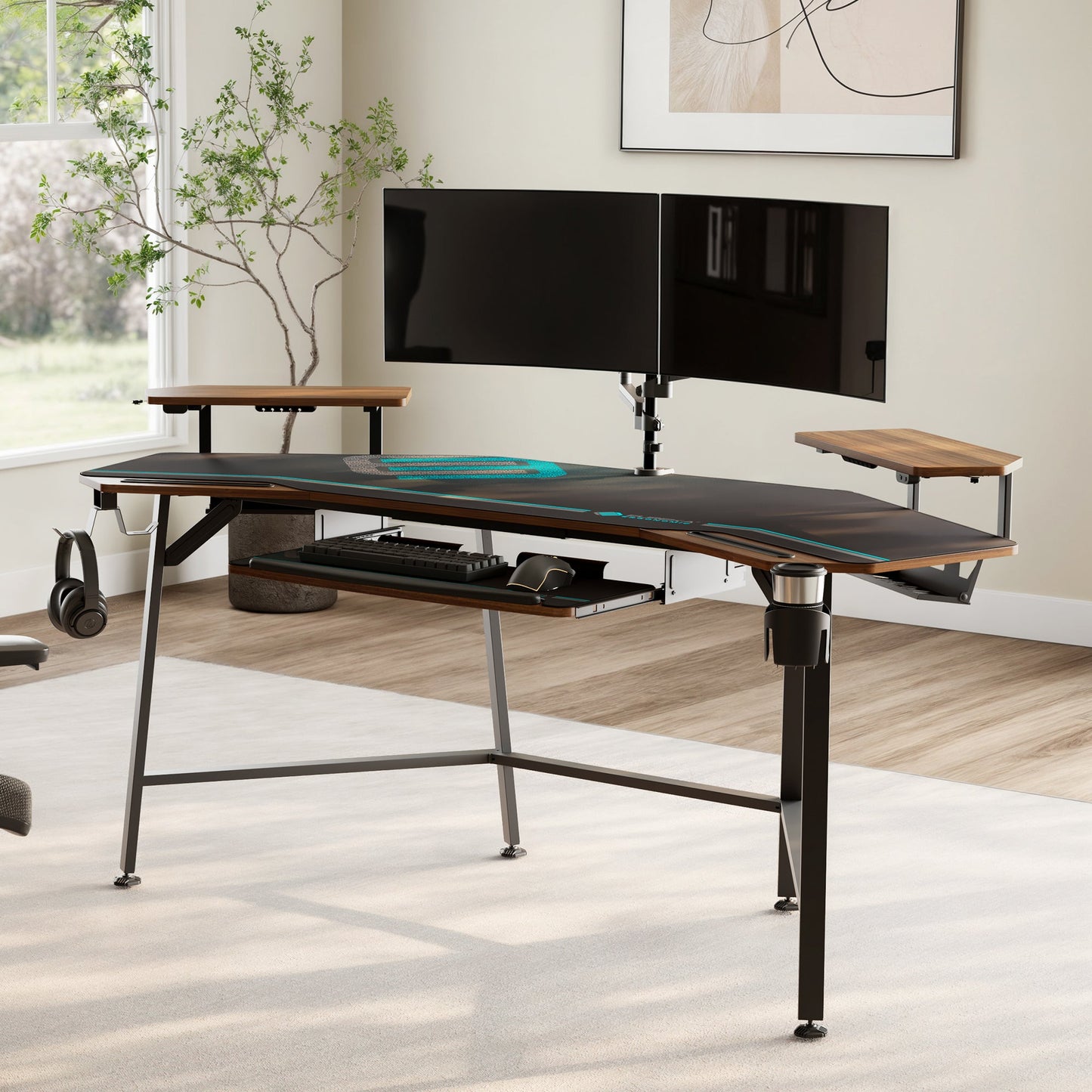 Aero Wing Shaped Studio Desk (73"x23")