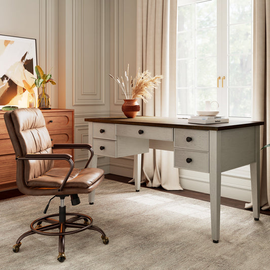 Farmhouse Office Desk with Drawers