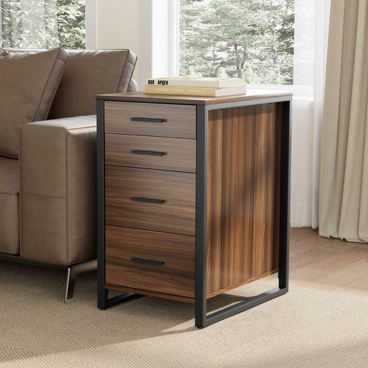 28" File Storage Cabinet With Office Four-Drawers, Walnut