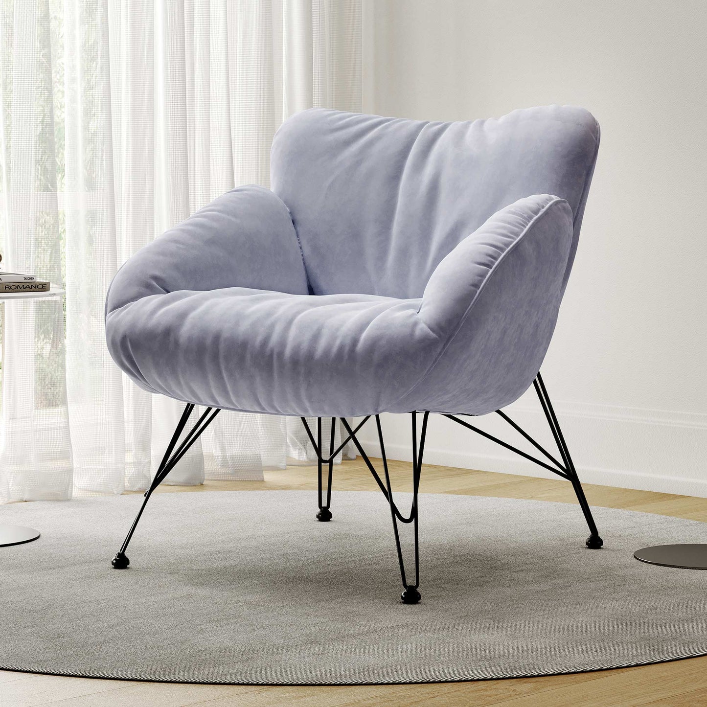 Marco, Soft Padded Cozy Lounge Chair, Blue