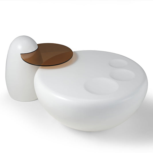 33" Abstract Cat Claw Coffee Table With Penguin Side Table Set