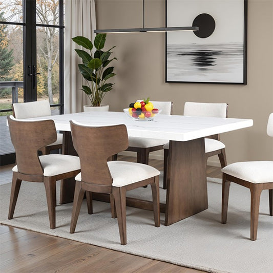Caerwys Brown Dining Table (Marble) Dining Table Brown