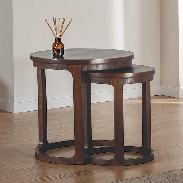 Hickory Side Table Distressed Espresso