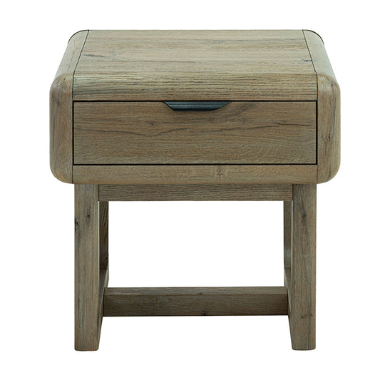 Solenne Arc Side Table Knotty Grained Oak