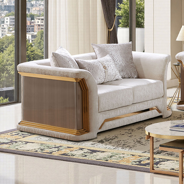 Atheneo Loveseat Metallic Taupe