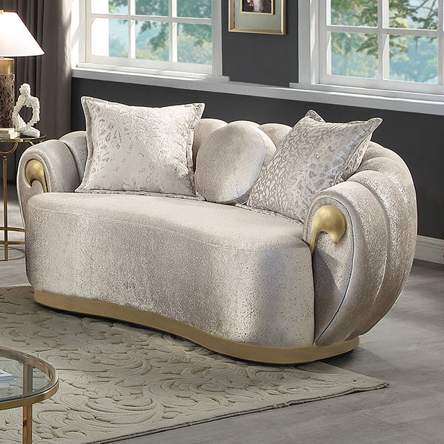 Reidin Loveseat Metallic Taupe