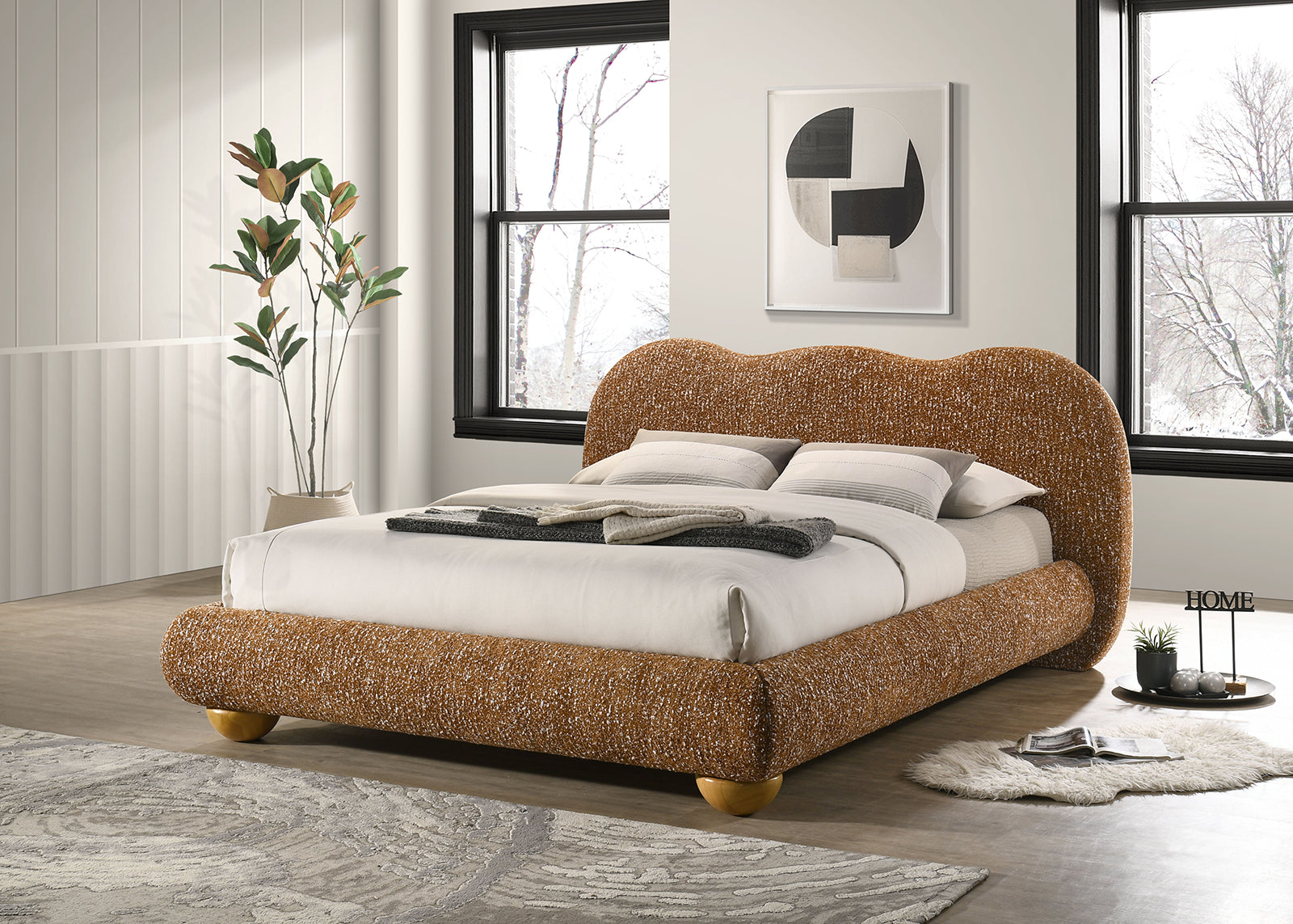 Finamore Bed (Terracotta Brown) - Variant Z