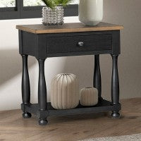 Neue Mills Nightstand Farmhouse Black