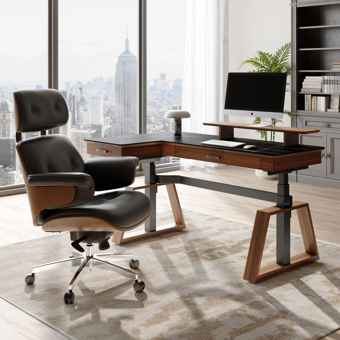 Executive Office Set:  Ark Standing Desk & Premium Executive Chair