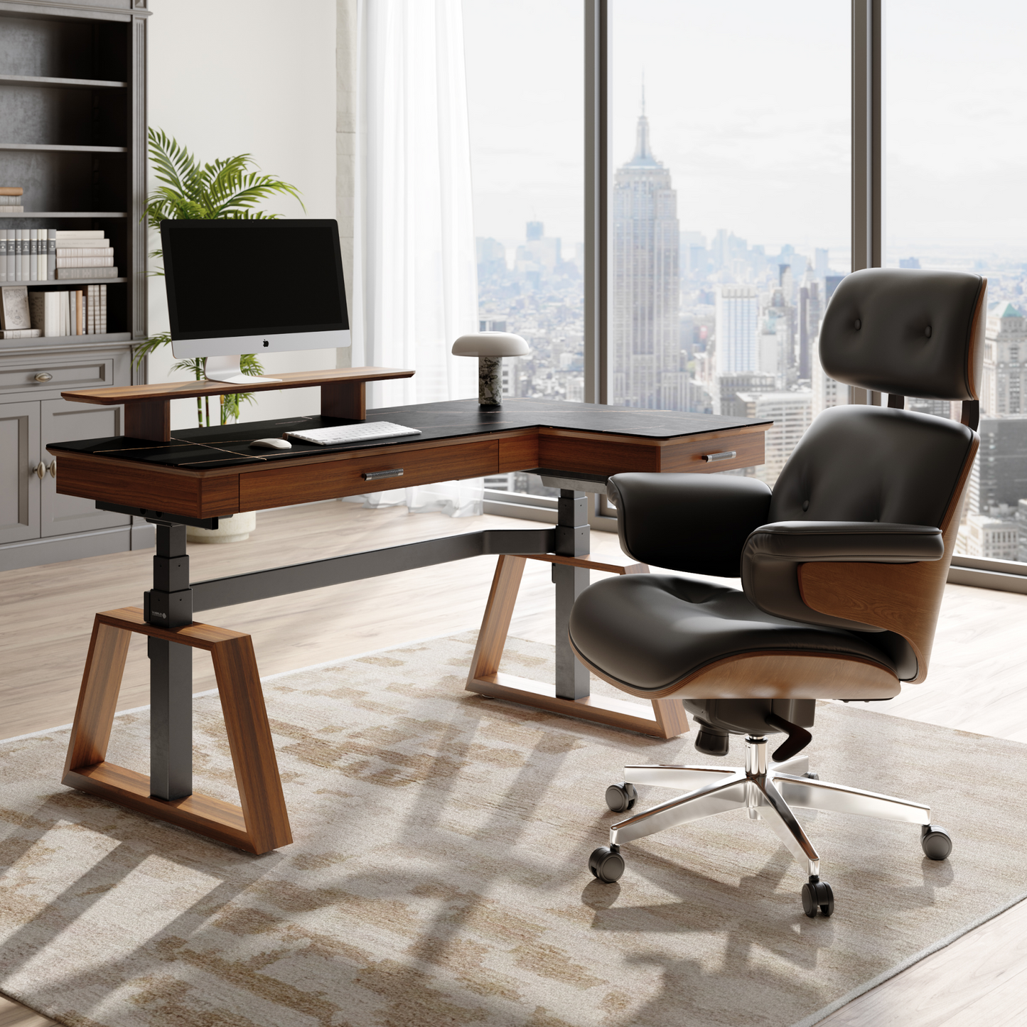 Executive Office Set:  Ark Standing Desk & Premium Executive Chair