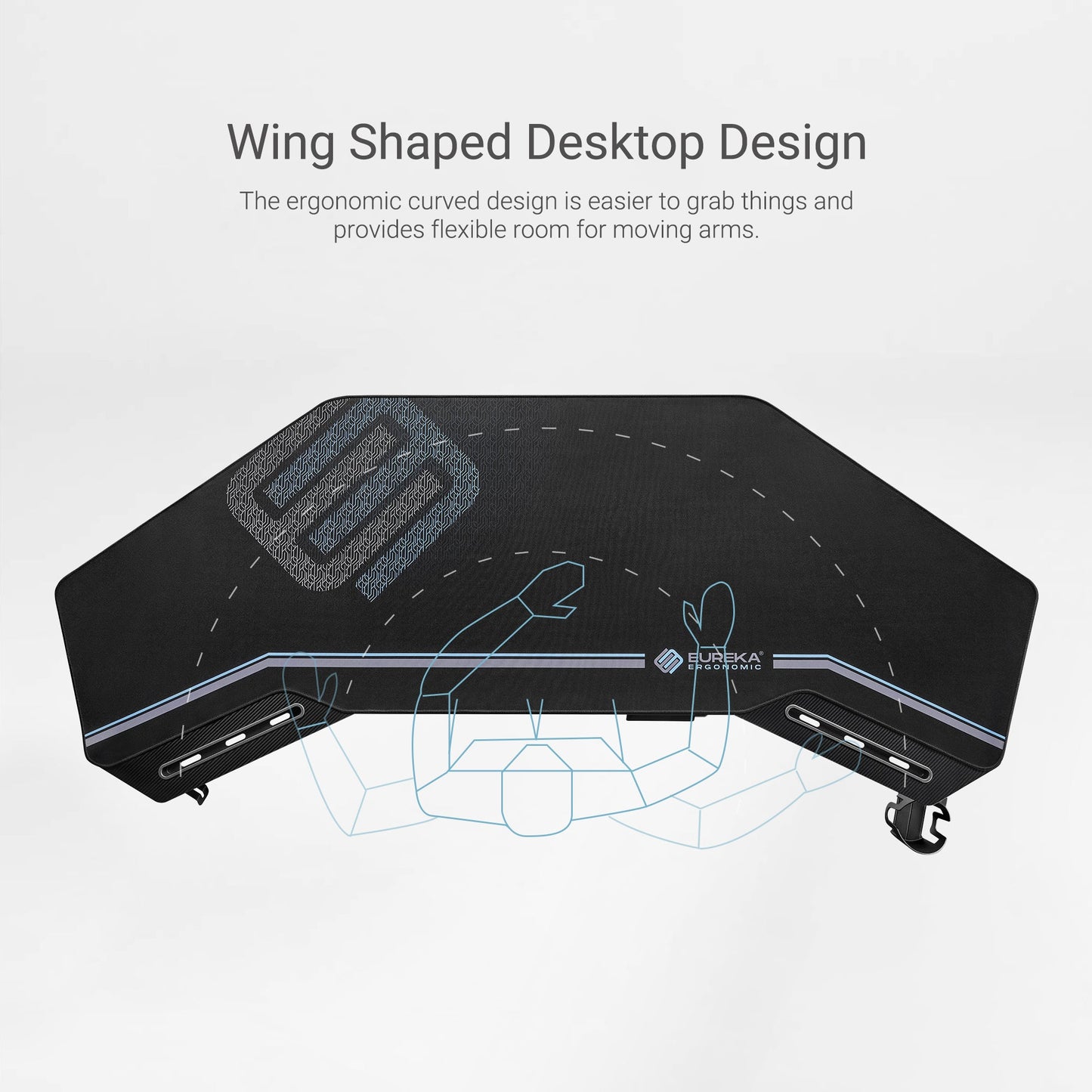Aero Pro Wing-Shaped Standing Desk (72"x23")