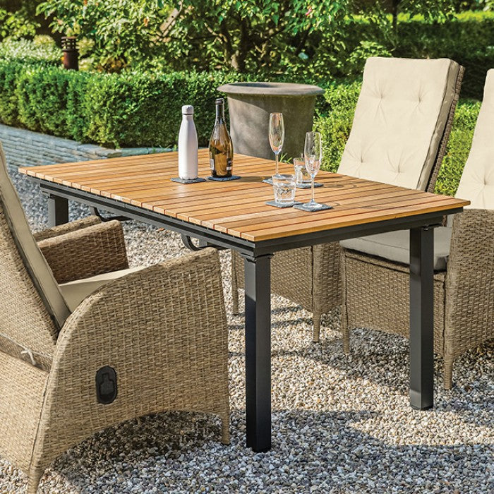 Mackay Patio Dining Table Outdoor Table Gun Metal