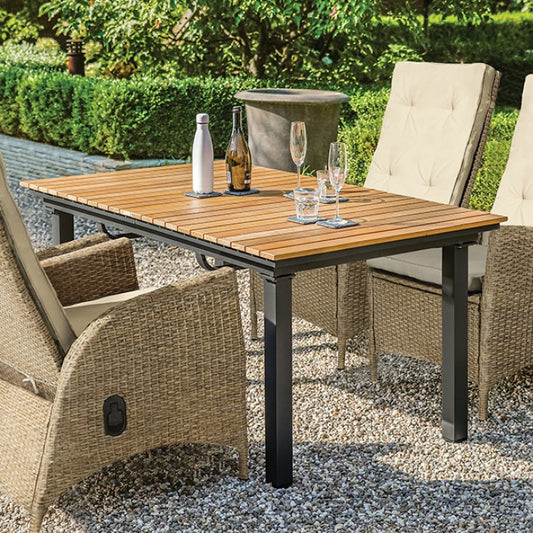 Mackay Patio Dining Table Outdoor Table Gun Metal