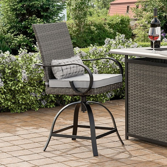 Palma Counter Ht. Swivel Arm Chair Outdoor Chair Black