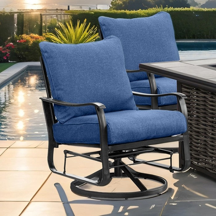 Segovia Swivel Glider Arm Chair Outdoor Chair Navy