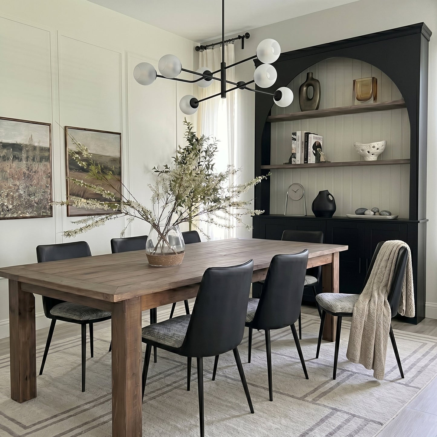 Solace, Upholstered Dining Side Chairs Set of 2, Black Gray