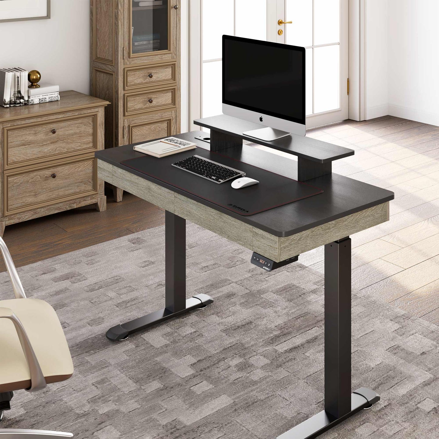 Standing Desk with Drawers, Wood Finish (47''/55'')