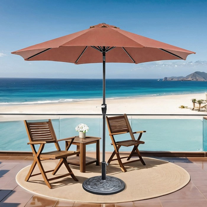 Soli 9' Outdoor Umbrella w/ Auto Tilt Umbrella Burgundy
