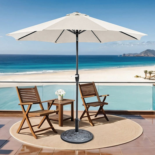 Soli 9' Outdoor Umbrella w/ Auto Tilt Umbrella Beige