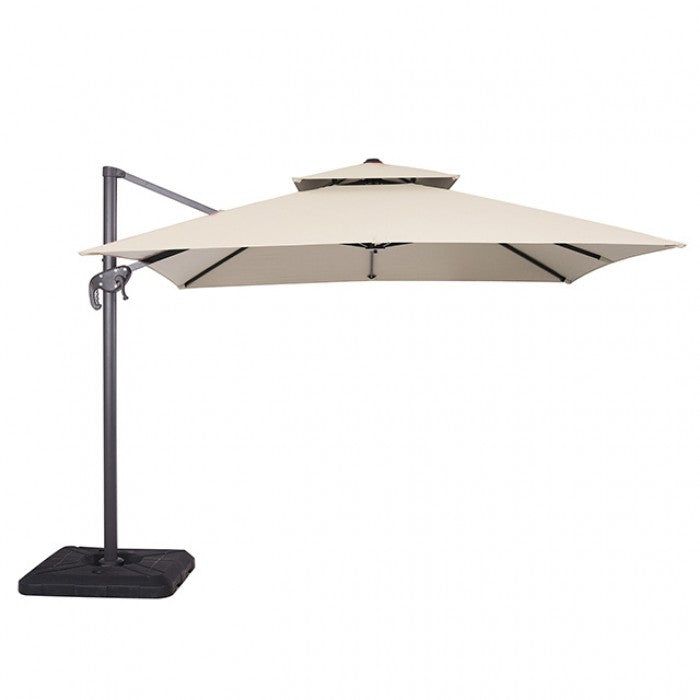 Hero 10 Ft Square Umbrella w/ Double Top Umbrella Beige