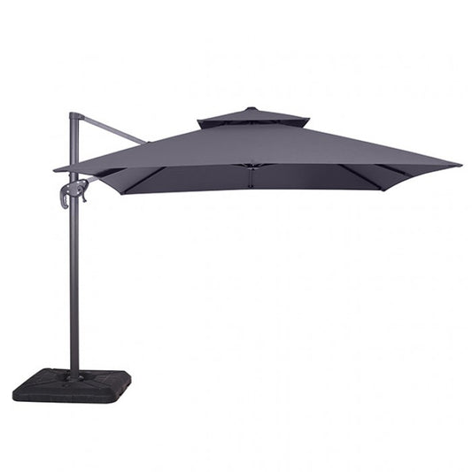 Hero 10 Ft Square Umbrella w/ Double Top Umbrella Gray