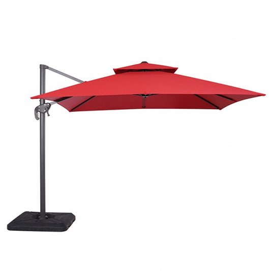 Hero 10 Ft Square Umbrella w/ Double Top Umbrella Red