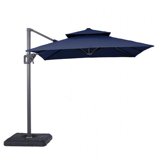 Fida 8 Ft Square Umbrella w/ Double Top Umbrella Blue