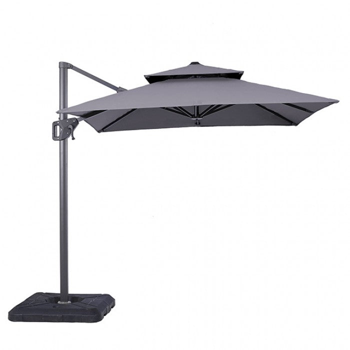 Fida 8 Ft Square Umbrella w/ Double Top Umbrella Gray