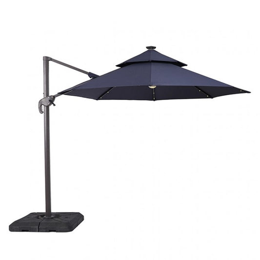 Nuti 10 Ft Round Umbrella w/ LED Light Umbrella Blue
