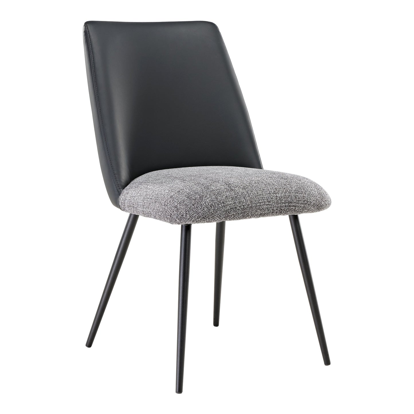 Solace, Upholstered Dining Side Chairs Set of 2, Black Gray
