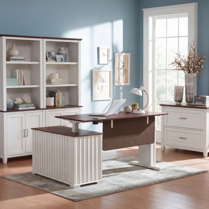 Executive Office Set：Ark ES Standing Desk, Chair & Storage