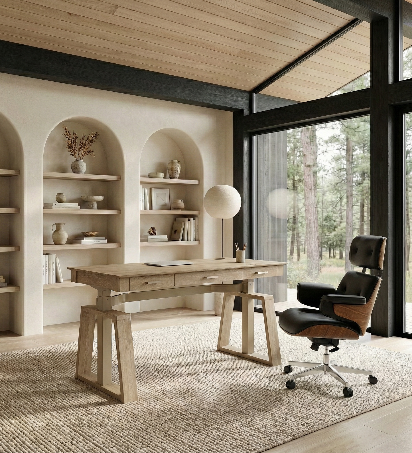 Executive Office Set：Ark EL Standing Desk & Executive Office Chair