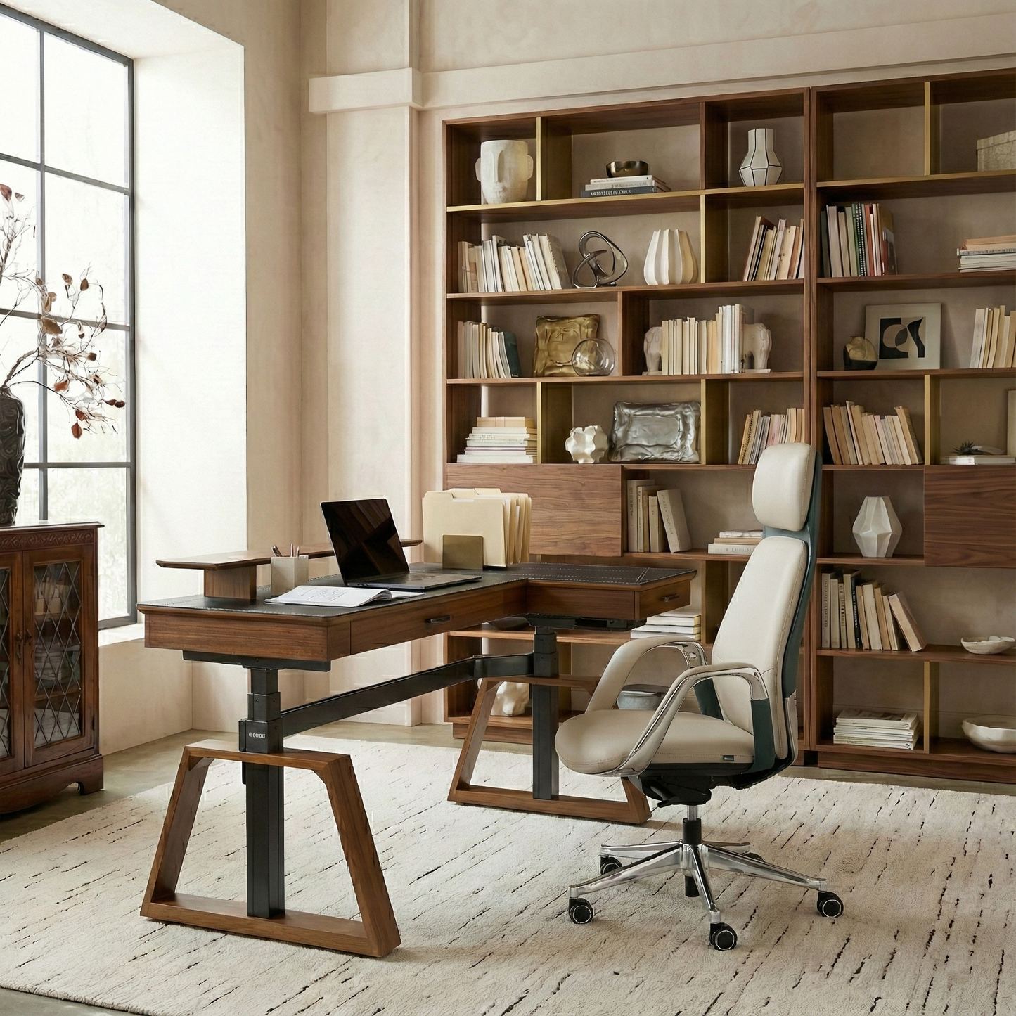 Executive Office Set:  Ark Standing Desk & Premium Executive Chair