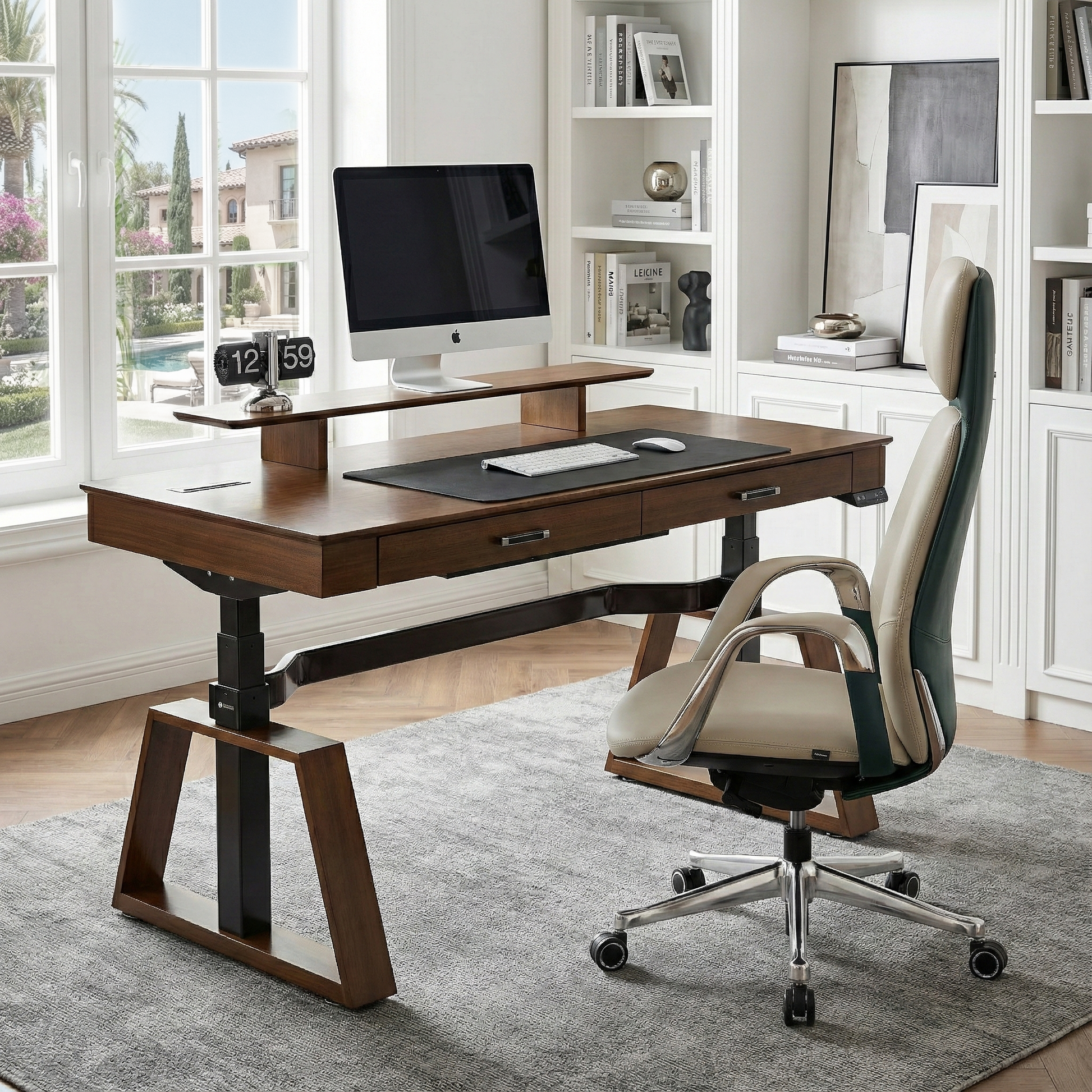 Executive Office Set: Ark Standing  Desk & Luxury Executive Chair