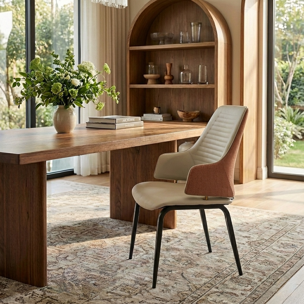 Juliet, Dining Arm Chairs Set of 2, Brown/Blue